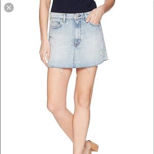 Hudson Vivid denim miniskirt with raw hem